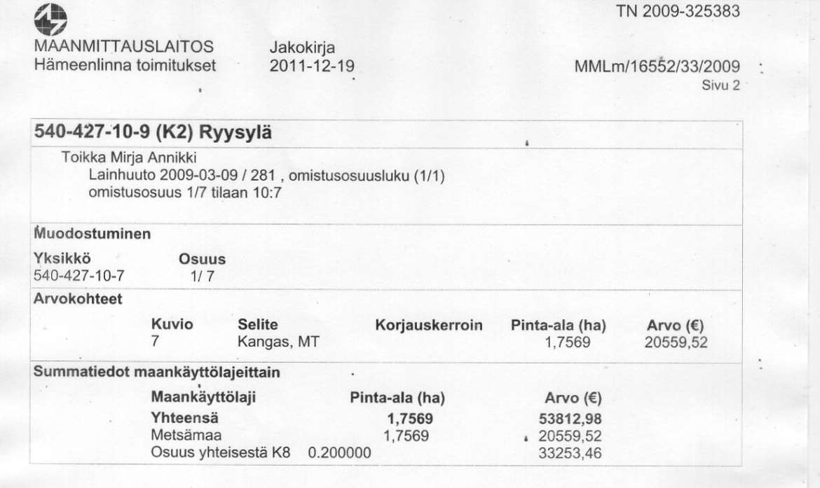 Lohja: Myydään Vapaa-ajan tontti 17569 m², 20000 €